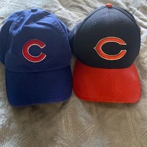 Chicago Cubs and Chicago Bears hat bundle